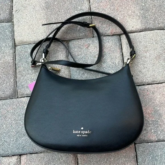 Kate Spade Staci Saffiano Leather Shoulder Bag Black - Picture 8 of 16